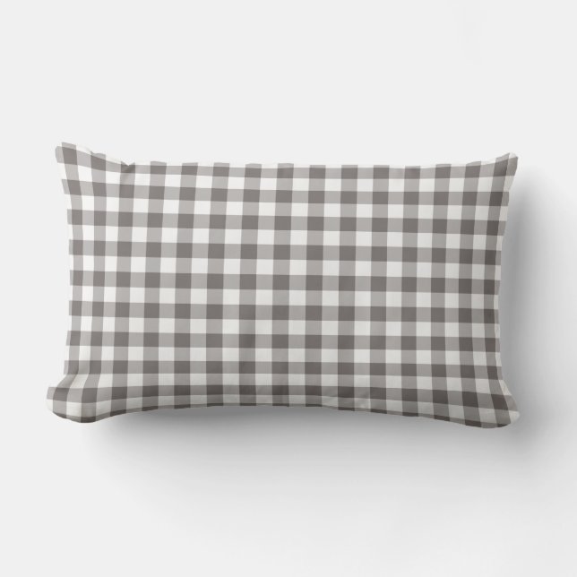 Gingham Pattern Checkered Kissen Für Draußen (Vorderseite)