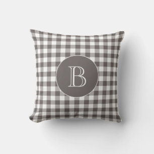 Gingham Pattern Custom Monogram Kissen