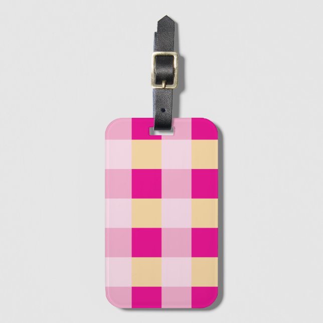 Gingham Pattern Gepäckanhänger (Vorderseite Vertikal)