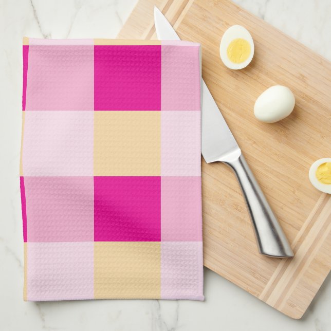 Gingham Pattern Geschirrtuch (Viertel Falte)
