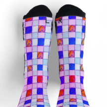 Gingham pattern Heart Socken