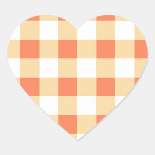 Gingham Pattern Herz-Aufkleber