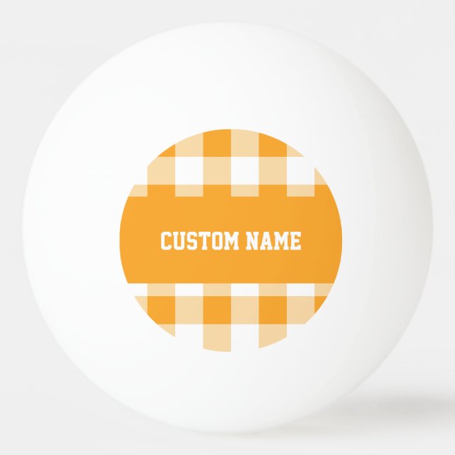 Gingham Pattern Individuelle Name Tischtennisball (Vorderseite)