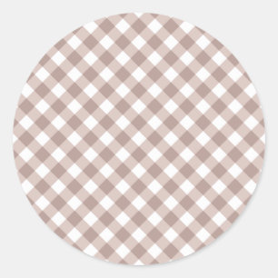 Gingham Pattern Runder Aufkleber