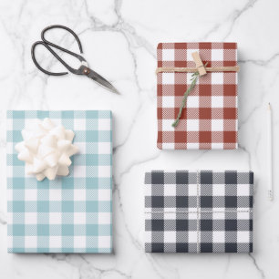 Gingham Pattern Set Herbst Holiday Geschenkpapier Set