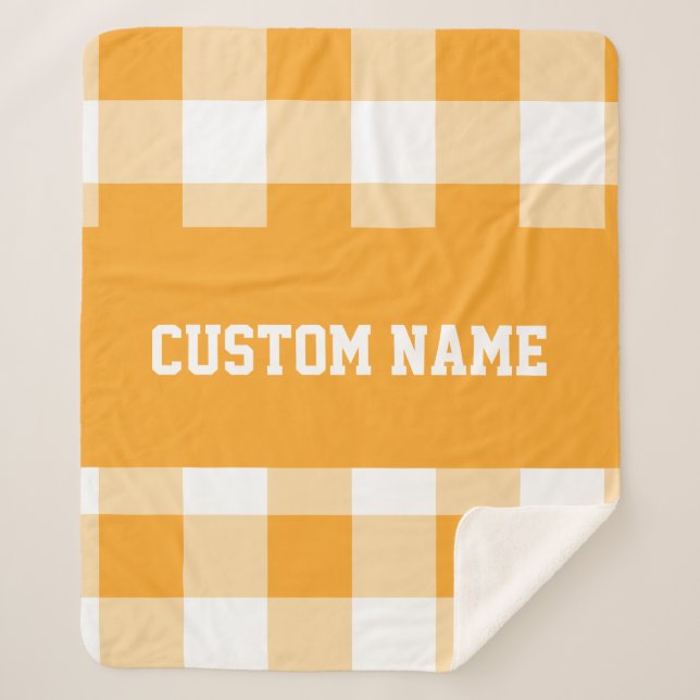 Gingham Pattern Sherpadecke (Vorderseite)