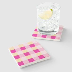Gingham Pattern Steinuntersetzer