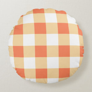 Gingham Pattern Throw Pillow Rundes Kissen