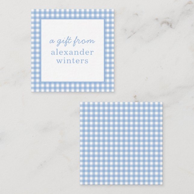 Gingham Personalisiert Gift Enclosure Cards Mitteilungskarte (Vorne/Hinten)