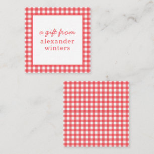 Gingham Personalisiert Gift Enclosure Cards Mitteilungskarte