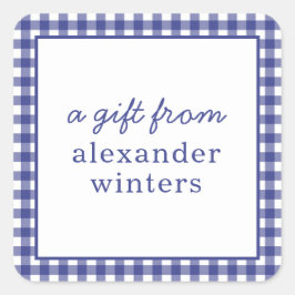 Gingham Personalisiert Gift Stickers