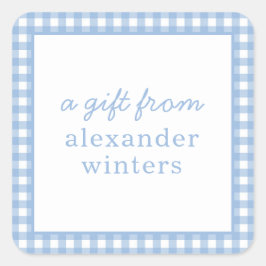 Gingham Personalisiert Gift Stickers