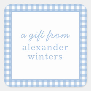 Gingham Personalisiert Gift Stickers