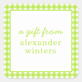 Gingham Personalisiert Gift Stickers