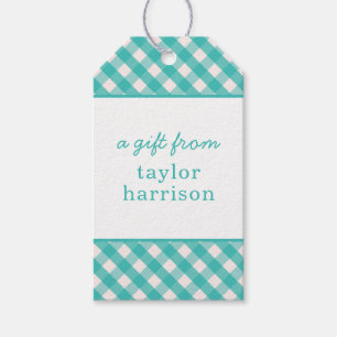 Gingham Personalisiert Gift Tags Geschenkanhänger