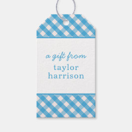 Gingham Personalisiert Gift Tags Geschenkanhänger