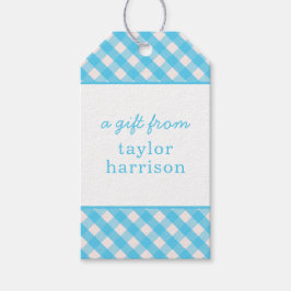Gingham Personalisiert Gift Tags Geschenkanhänger