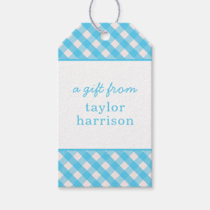 Gingham Personalisiert Gift Tags Geschenkanhänger