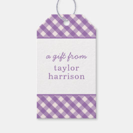 Gingham Personalisiert Gift Tags Geschenkanhänger