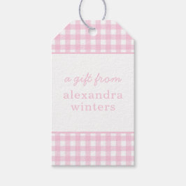Gingham Personalisiert Gift Tags Geschenkanhänger