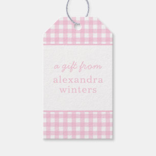 Gingham Personalisiert Gift Tags Geschenkanhänger