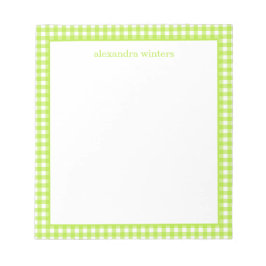 Gingham Personalisiert Notepad Notizblock