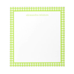 Gingham Personalisiert Notepad Notizblock