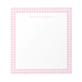 Gingham Personalisiert Notepad Notizblock
