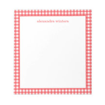 Gingham Personalisiert Notepad