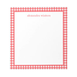 Gingham Personalisiert Notepad Notizblock