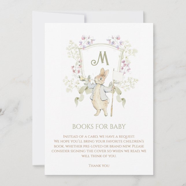Gingham Peter, Rabbit Baby Showbucher anfordern Einladung (Vorderseite)