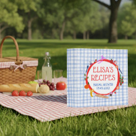 Gingham-Picknick moderne CUSTOM Brautparty REZEPT 3,8 Cm Ordner
