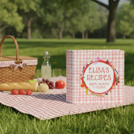 Gingham-Picknick-Moderne INDIVIDUELLE Brautparty-R 3,8 Cm Ordner