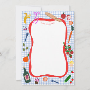 Gingham Picnic Modern Niedliches CUSTOM Brautparty Dankeskarte