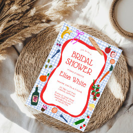 Gingham Picnic Modern Niedliches CUSTOM Brautparty Einladung