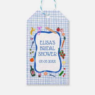 Gingham Picnic Modern Niedliches CUSTOM Brautparty Geschenkanhänger