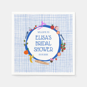 Gingham Picnic Modern Niedliches CUSTOM Brautparty Serviette