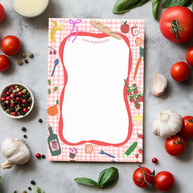 Gingham Picnic Niedlich CUSTOM Einkaufsliste Leben Post-it Klebezettel (Gingham Picnic Cute CUSTOM Shopping List Grocery Post-it Notes
)