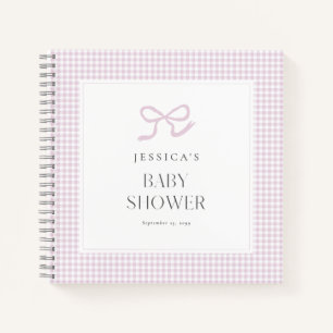 Gingham Pink Bow Baby Girl Baby Shooting Guest Boo Notizbuch
