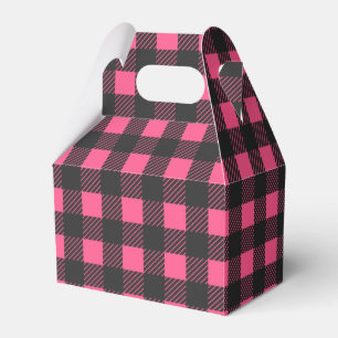 Gingham Pink und Black Buffalo Kariert Wedding Par Geschenkschachtel