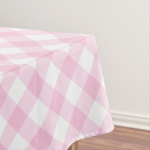 Gingham Pink und Weiß Kariertes Muster Tischdecke
