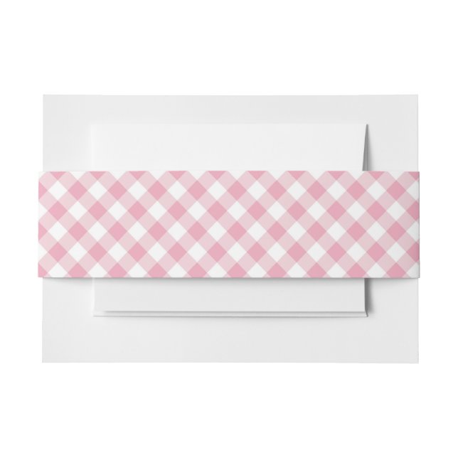 Gingham Pink White Einladungsbanderole (Vorderseite Beispiel)