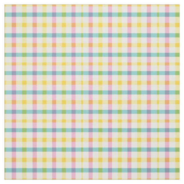 Gingham Print in Spring Colors Green, Pink, Gelb Stoff (Muster)