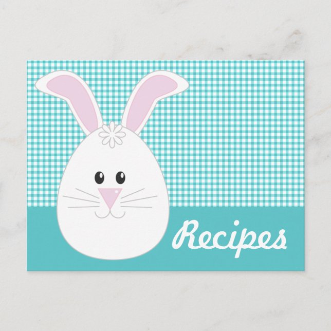 Gingham Rabbit Recipe Postcard Postkarte (Vorderseite)