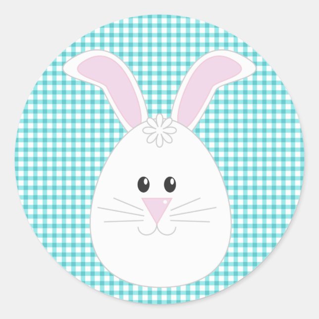 Gingham Rabbit Sticker (Vorderseite)