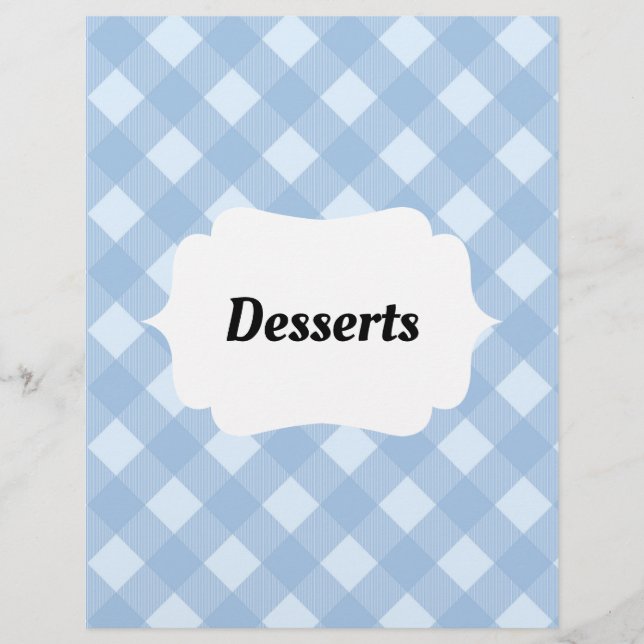 Gingham Recipe Binder Tab Fügeteiler (Vorderseite)