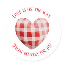 Gingham Red Heart 'Liebe ist unterwegs'