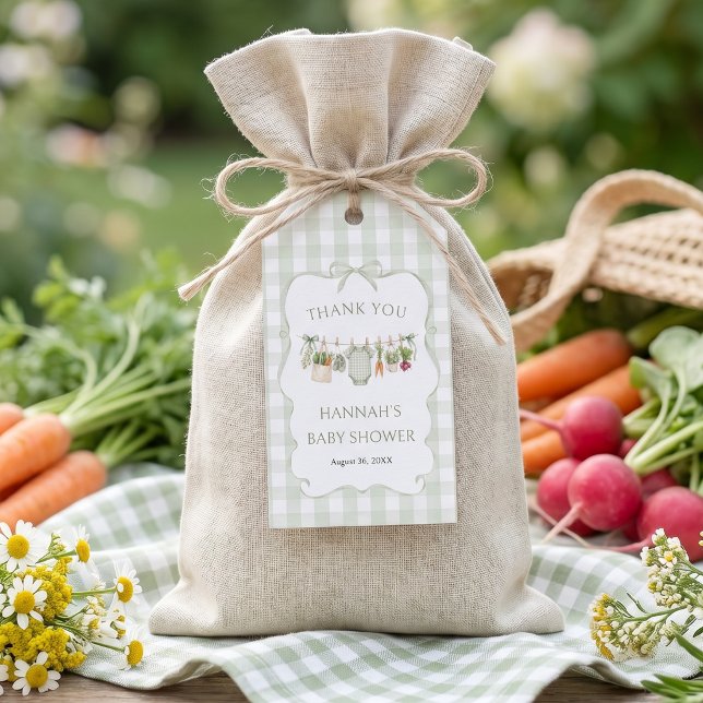Gingham Regionaler Babyparty Geschenkanhänger (Von Creator hochgeladen)
