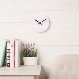 Gingham Rezepte Roségingham-Karo Niedlich Feminine Runde Wanduhr