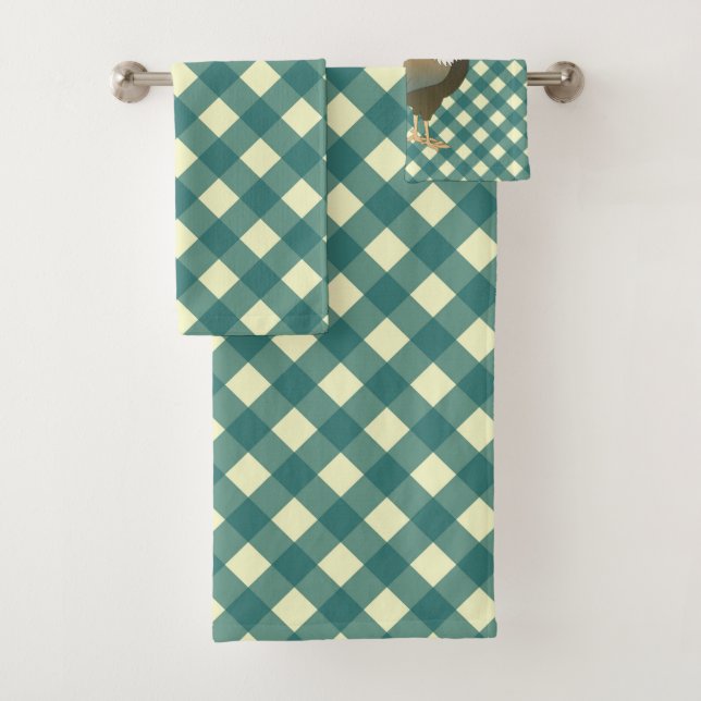 GINGHAM ROOSTER BADHANDTUCH SET (Insitu)